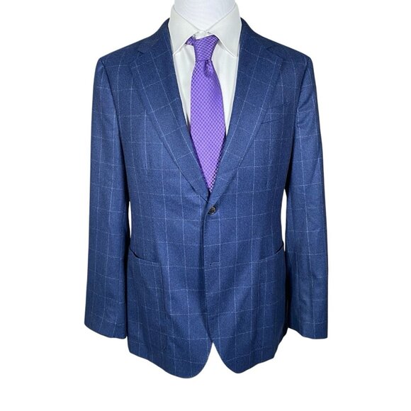 $400 Banana Republic Perfect Italian Flannel 120s Suit Jacket 42R Surgeon Cuffs - Picture 1 of 16